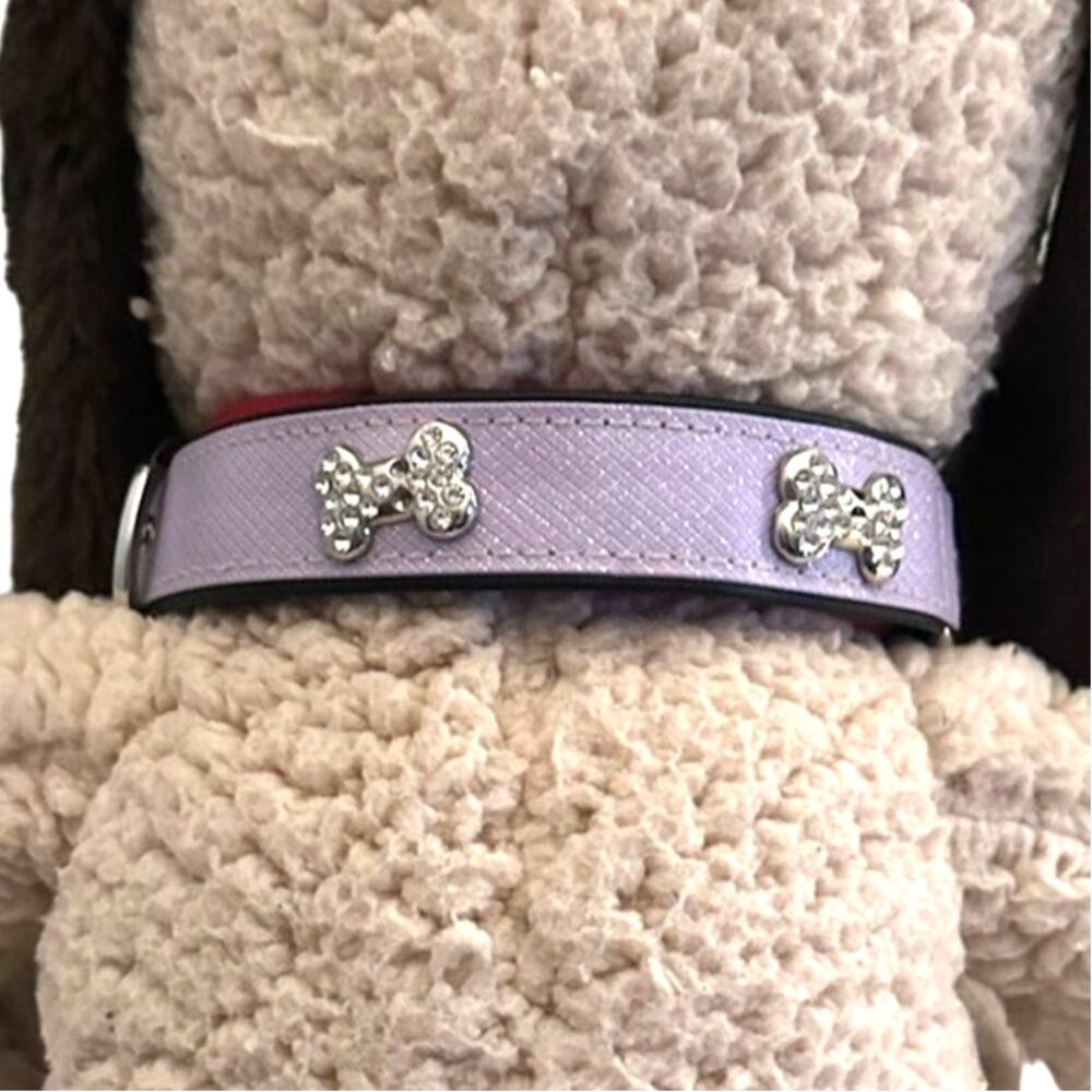 Purple Rhinestone Dog Collar and Leash - Collar is a Medium